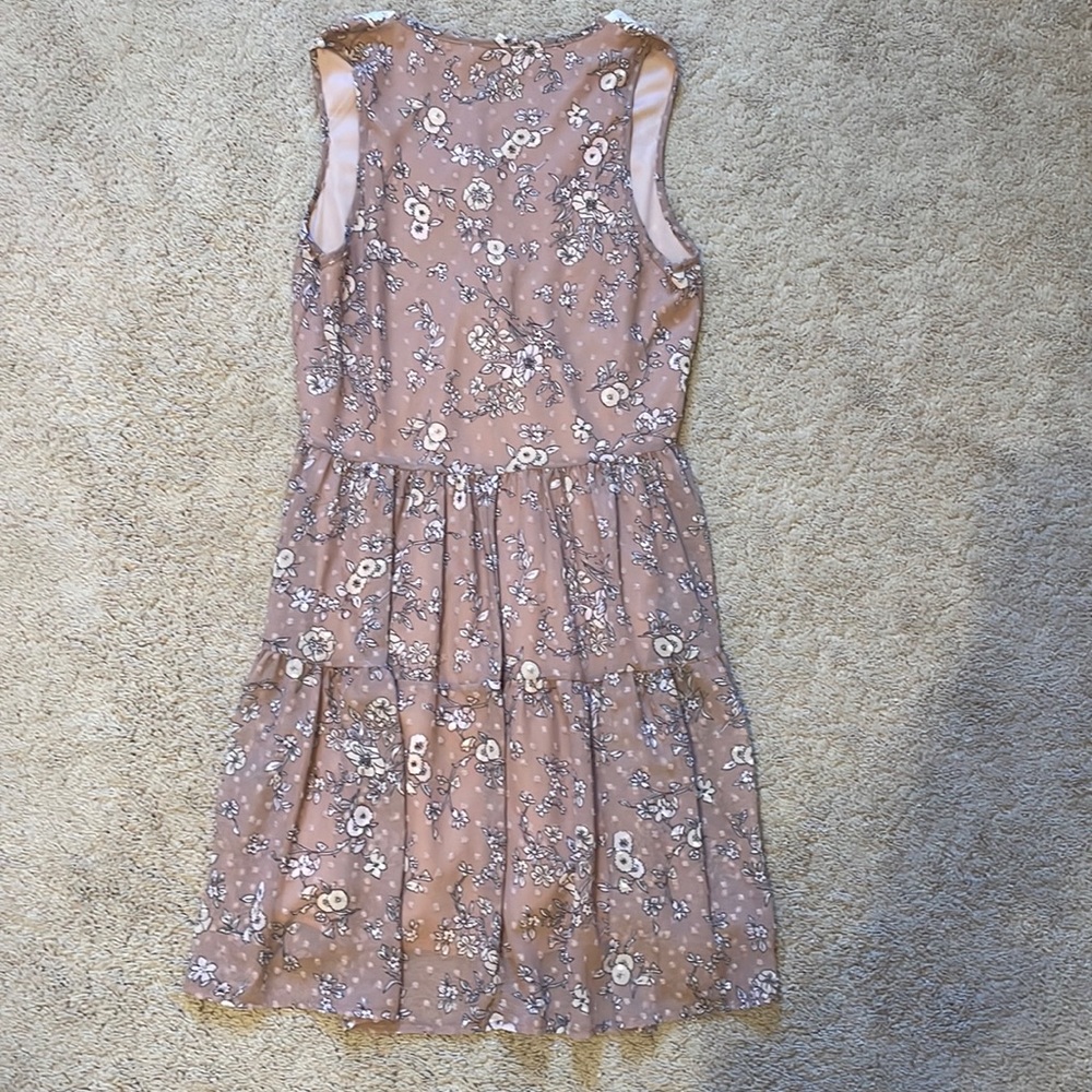 Floral Print Swiss Dot Dress: Size Small - Picture 3 of 3